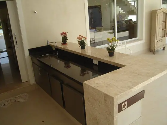 Foto 43 de 63: cozinha ou área gourmet executado pela Marmoraria Farina